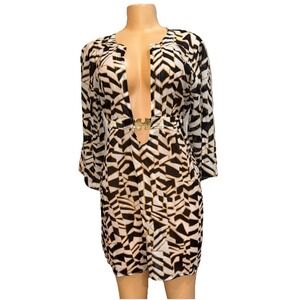 Trina Turk vintage USA made patterned boho gauzy tunic‎ womens L  $258